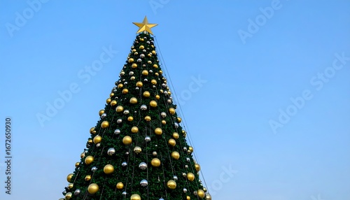 Christmas tree against clear sky