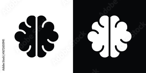 Brain icon for web design. solid vector icons