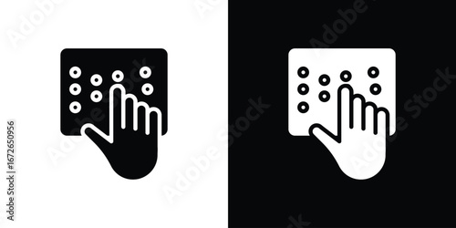 Braille icon for web design. solid vector icons