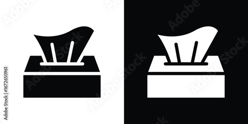 Box tissue icon for web design. solid vector icons