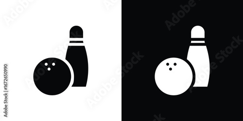 Bowling icon for web design. solid vector icons