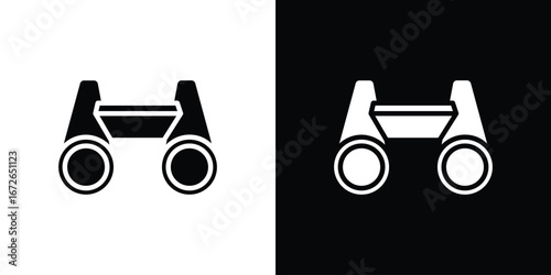 Binoculars icon for web design. solid vector icons