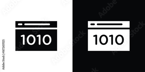 Binary code icon for web design. solid vector icons