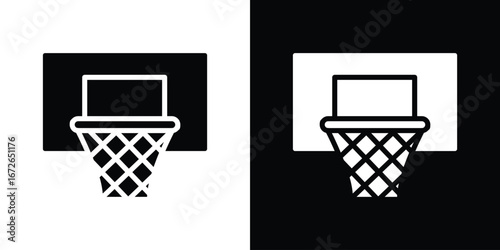 Basketball hoop icon for web design. solid vector icons