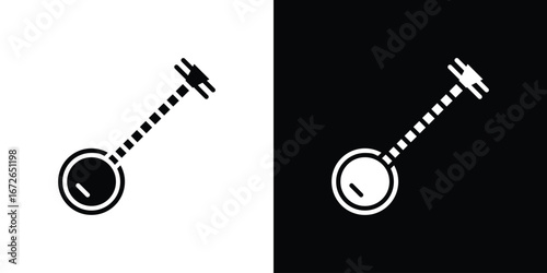 Banjo icon for web design. solid vector icons