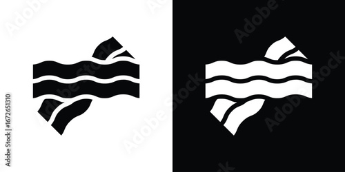 Bacon icon for web design. solid vector icons