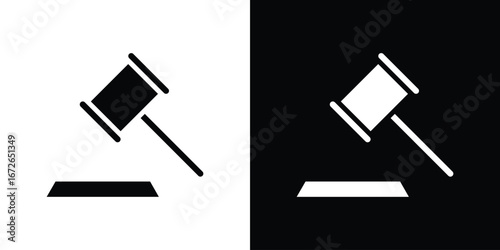 Auction icon for web design. solid vector icons