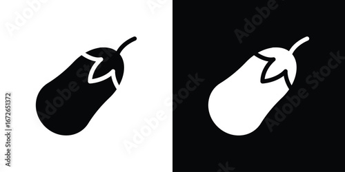 Aubergine icon for web design. solid vector icons