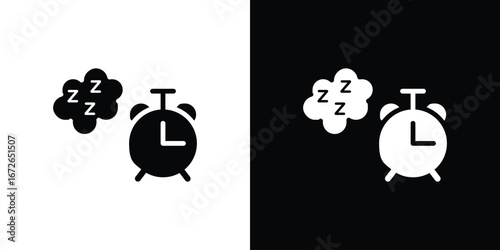 Alarm snooze icon for web design. solid vector icons