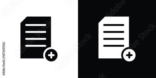 Add document icon for web design. solid vector icons