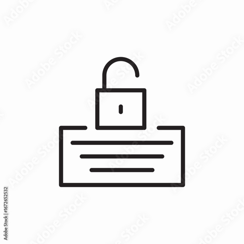 unclock text icon sign vector
