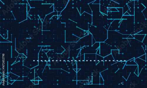 Futuristic vector tech background with digital circuit patterns in blue.