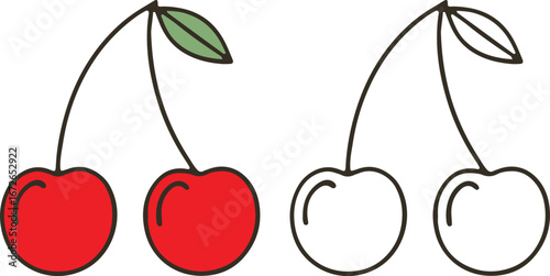 Vibrant Cherry Delight A Playful Vector Image