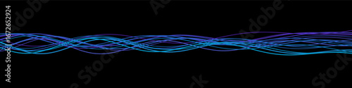 Vibrant wavy line vector on a minimalist black tech background.