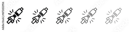 Seatbelt icon for graphic designs. Icon vector design