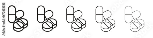 Pills icon for graphic designs. Icon vector design
