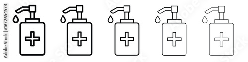 Hand sanitizer icon for graphic designs. Icon vector design