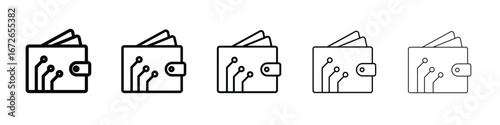 Cryptocurrency wallet icon for graphic designs. Icon vector design