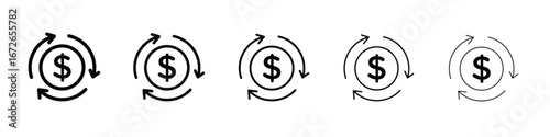 Cash flow icon for graphic designs. Icon vector design