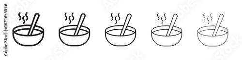 Bowl of soup icon for graphic designs. Icon vector design