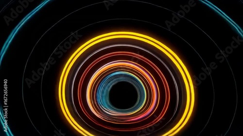 Colorful Light Tunnel with Dynamic Motion