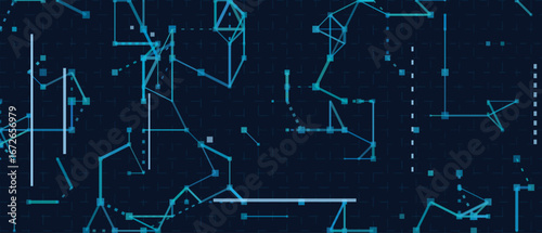 Futuristic vector tech background with geometric lines and digital network patterns.