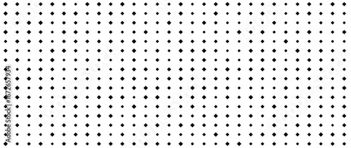 Minimalistic black and white geometric pattern with small diamond shapes.