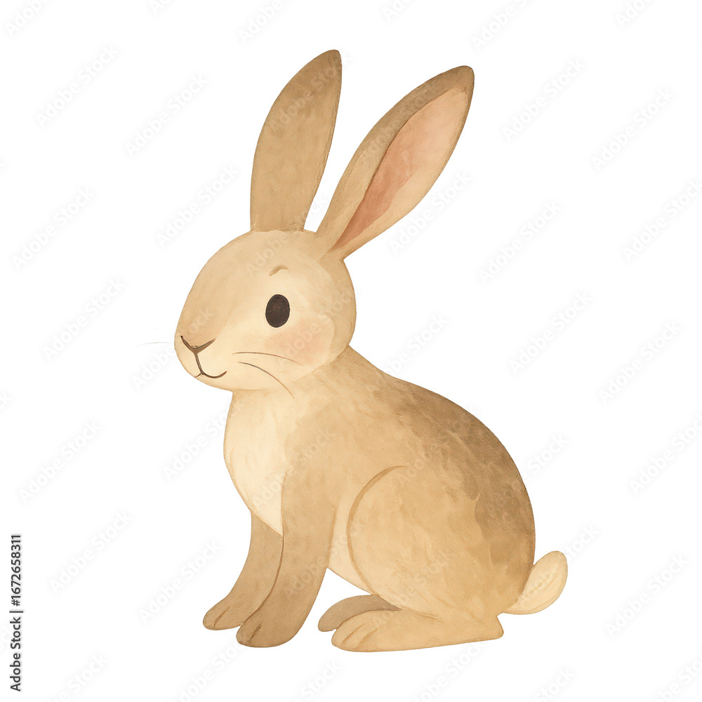 Obraz premium PNG Charming watercolor rabbit illustration.