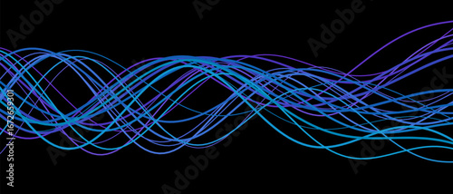Vivid flowing vector tech background with dynamic wave patterns.