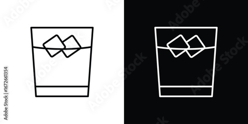 Whiskey Glass icon Lineal Style Vector Illustration. Vector symbol pictogram