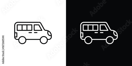 Van icon Lineal Style Vector Illustration. Vector symbol pictogram