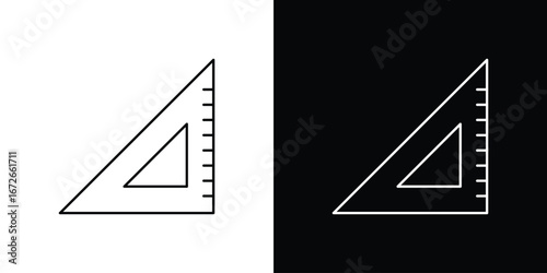 Triangle ruler icon Lineal Style Vector Illustration. Vector symbol pictogram