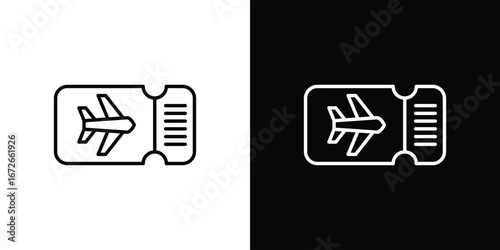 Ticket airline icon Lineal Style Vector Illustration. Vector symbol pictogram