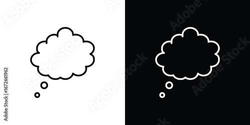 Thought bubble icon Lineal Style Vector Illustration. Vector symbol pictogram