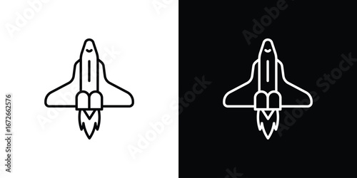 Space shuttle icon Lineal Style Vector Illustration. Vector symbol pictogram