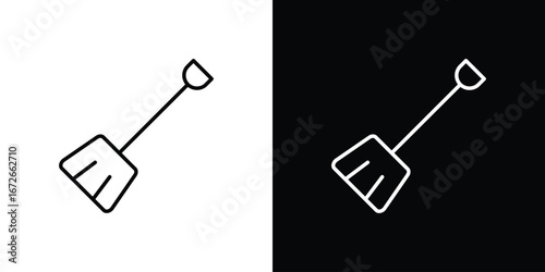 Snow shovel icon Lineal Style Vector Illustration. Vector symbol pictogram
