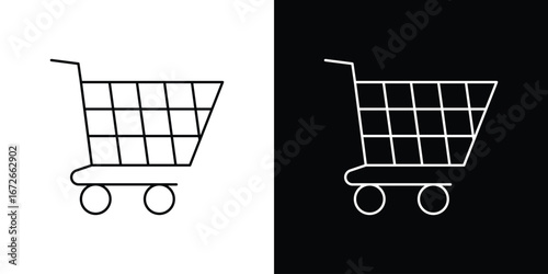 Shopping icon Lineal Style Vector Illustration. Vector symbol pictogram
