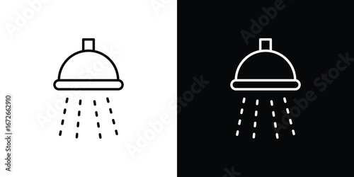 Shower down icon Lineal Style Vector Illustration. Vector symbol pictogram