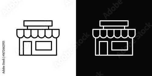 Shop icon Lineal Style Vector Illustration. Vector symbol pictogram