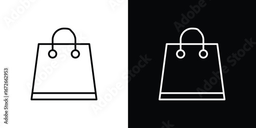 Shopping bag icon Lineal Style Vector Illustration. Vector symbol pictogram