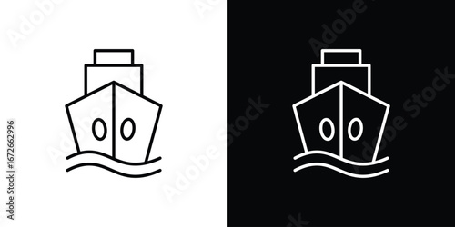 Ship icon Lineal Style Vector Illustration. Vector symbol pictogram