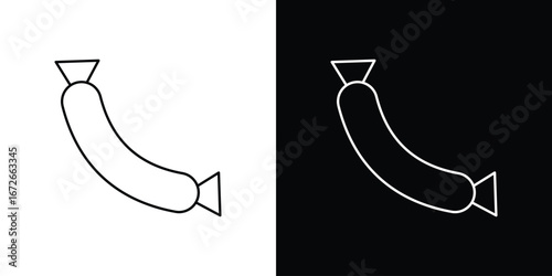 Sausage icon Lineal Style Vector Illustration. Vector symbol pictogram