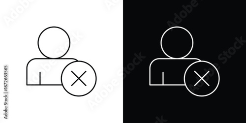 Remove user icon Lineal Style Vector Illustration. Vector symbol pictogram