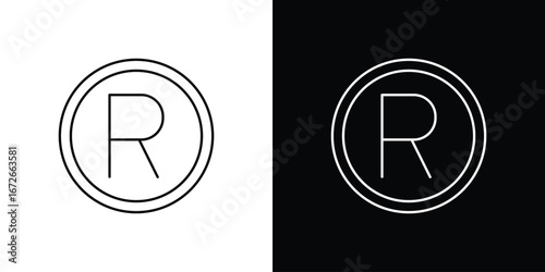Registered icon Lineal Style Vector Illustration. Vector symbol pictogram