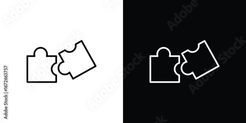 Puzzle icon Lineal Style Vector Illustration. Vector symbol pictogram
