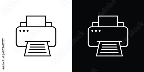 Print icon Lineal Style Vector Illustration. Vector symbol pictogram
