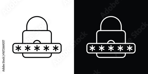 Password icon Lineal Style Vector Illustration. Vector symbol pictogram