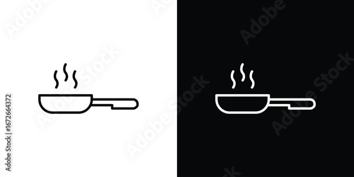 Pan frying icon Lineal Style Vector Illustration. Vector symbol pictogram