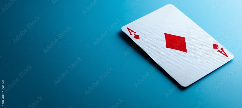 Obraz premium ace of diamonds on blue background
