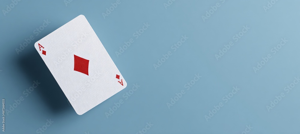 Obraz premium ace of diamonds on blue background
